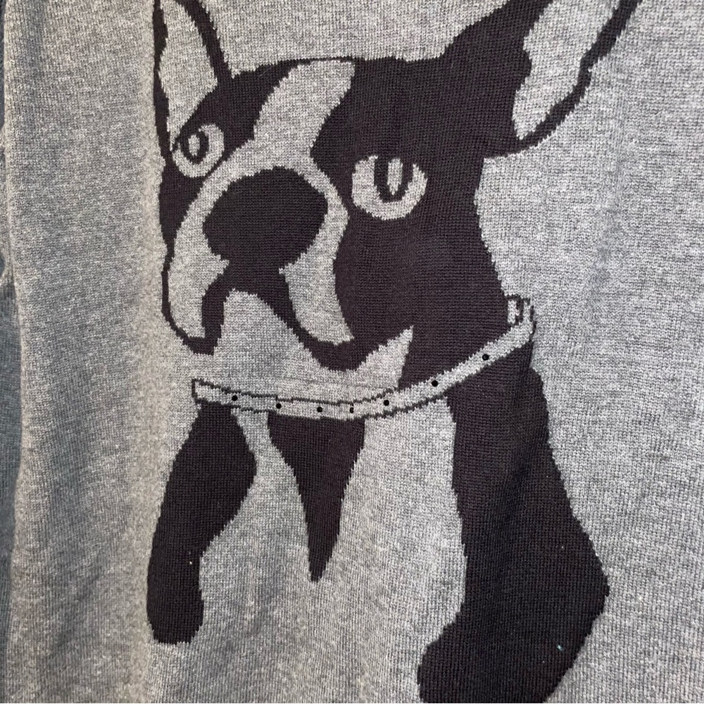 Jaclyn Smith French Bulldog Crew Neck Lightweight Sweater Size XL - Picture 3 of 6